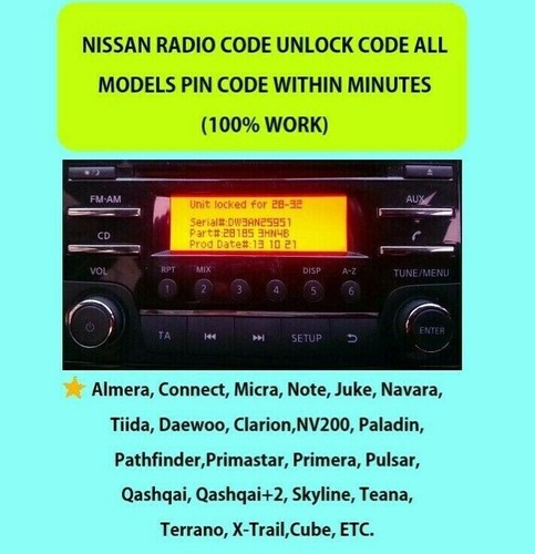 Nissan radio code qashqai - code,